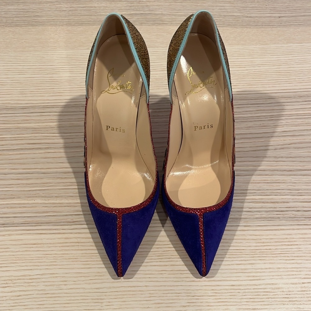 Serianina Pointed-Toe 100mm Red Sole Pump, Multi